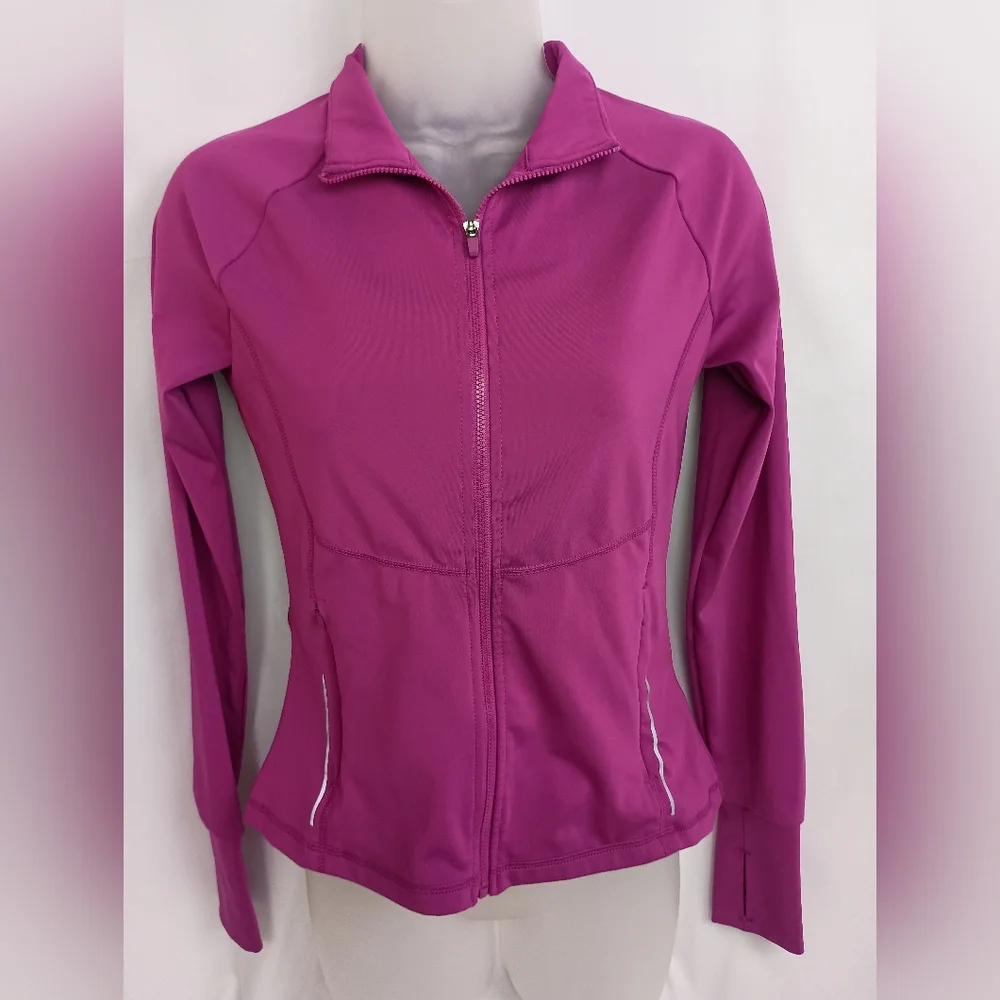 ASICS Stretchy‎ Sporty S Activewear Casual Dopamine Purple Zip Up Jacket (#668)
